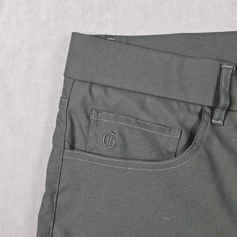 Greyson Wainscott 5 Pocket Pants Mens 38/32 Gray/Green Technical Golf Trousers